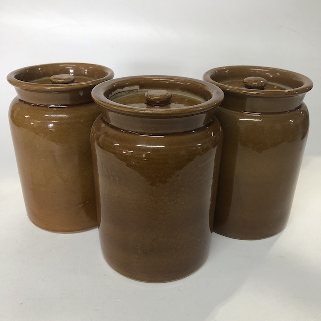 CANNISTER SET, Glazed Brown (Set of 3)